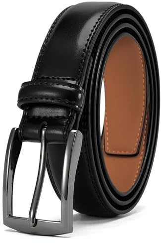 flintronic Gürtel Herren Leder, 100 cm Ledergürtel Herren, Metall Retro Jeansgürtel Gürtel Wendegürtel 33mm, Leder-Gürtel Herren für Jeans Anzugschuhe Anzug