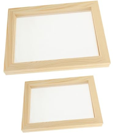 Lurrose 2stücke Teiliges Holz Papierherstellungsset Mit Stabilen Siebrahmen Handliche Für DIY Papier Schöpfen Langlebig Und Kompakt Für Bastelprojekte Und Traditionelle Papierkunst