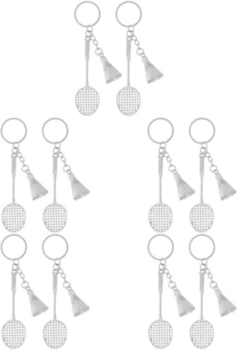 Sosoport 5 Juegos Llavero Metalico Cinta De Agarre Para Raqueta De Tenis Equipo Deportes Red De Tenis Accesorios Deporte Keyring Abalorio De Llavero Mochila Colgantes Silver 2 Piezas * 5