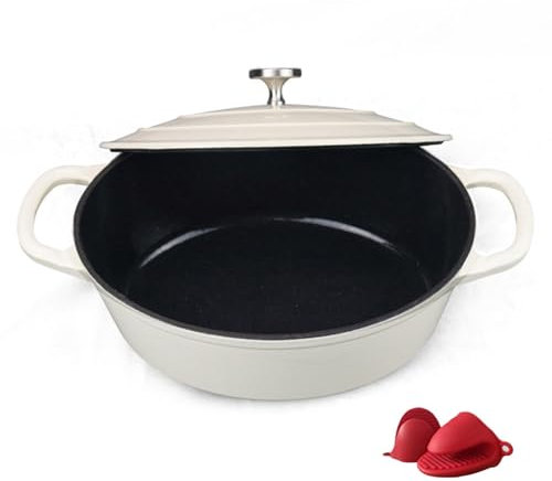 YAOHY Cocotte Fonte Émaillée De La Marmite De Soupe, Cocotte en Fonte avec Couvercle Cuisson pour La Marmite en Fonte Cuisson par Induction Cuisson(Pink)