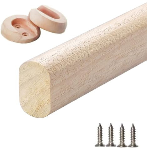 ZIUSFAC Hölzern Schrankrohr Oval Kleiderstange Schrank 40cm Bis 120cm Kleiderschrankstange Garderobe Für Aufhängen Von Kleidung Garderoben-Stange Mit Endkappen(70cm/27.6in)