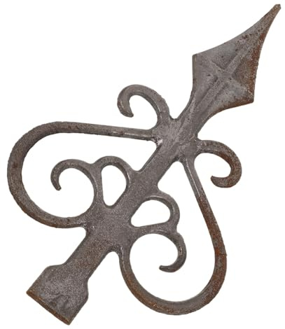 HOMSFOU Cast Iron Fence Finials Fence Topper Metal Gate Post Finials Outdoor Yard Decorations for Farmhouse and Garden