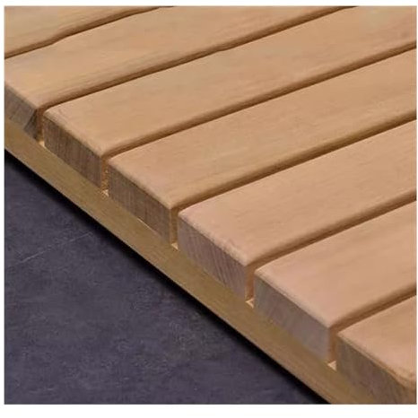 Tappetino Doccia Antiscivolo in Legno, Tappetino da Bagno per Spa, Sauna e Giardino, Uso Interno/Esterno, 60x60 cm - Tappetino in Legno Ecologico per Bagno e Vasca da Bagno