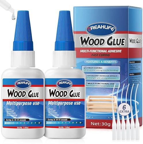 Colle Forte pour Bois 30gx2, Colle Bois Extra Forte pour Meubles, Intérieur & Extérieur, Bricolage, Plinthes, Armoire, Réparation Artisanale, Jardin, Bricolage