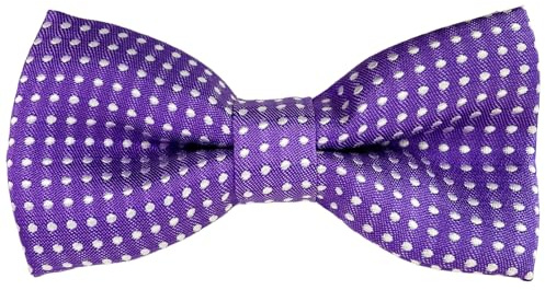 HISUNBEN Pajarita de lunares para niños, pajarita preatada con puntos y hebilla y correa ajustables, para niños, niñas, fiestas, bodas y mascotas, Morado (, 1