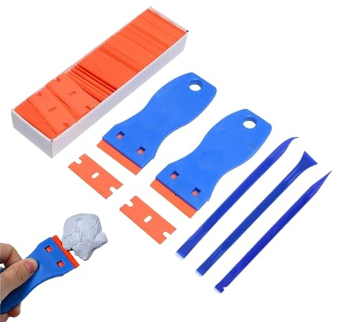 Tyinerc Rascador De Calcomanías - Rascador Para Cristales Sin Arañazos,Herramienta Multifuncional Con Empuñadura Ergonómica Para Eliminar Tintados De Ventanas, Cerámica, Vidrio Y Paredes Industriales