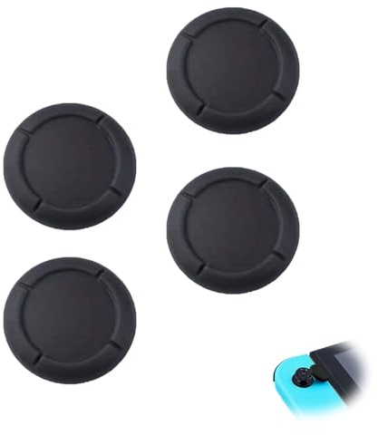 4 Stück Schwarz Ersatzkappe für Controller Switch Joystick Kappen,Switch Ersatzteile,Silikon-Joystick-Daumenkappen für Nintendo Switch Zubehör,Silikon Daumengriffe für Nintendo Controller Joy Con
