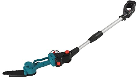 Adjustable Chainsaw Electric Mini Chainsaw with 1.5m Telescopic Pole, 750W Pure Copper Motor & 15‑60min Runtime Battery, Cordless Pole Saw for Tree Trimming and High Branch Cutting