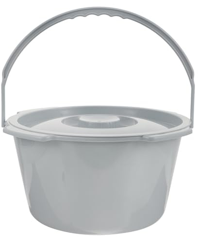 ZUNOXAZ Secchio WC Portatile per Anziani e Adulti Vaso in Plastica Resistente con Manico Toilette Compatta e Facile da Pulire e Riutilizzabile per Disabili e Donne in Gravidanza