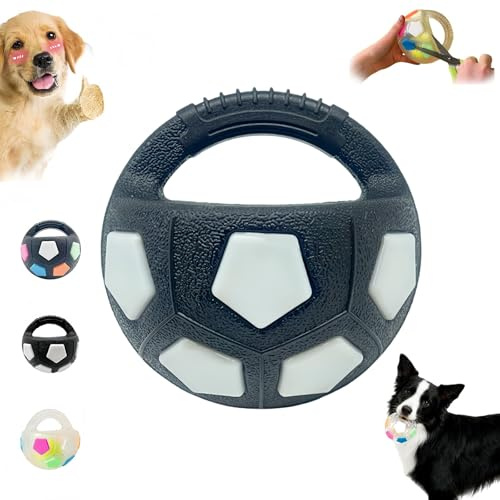 HOPASRISEE Anti Stress Ball Hund, Hundeball Unzerstörbar mit Griff, Beißspielzeug für Hunde, Hundetrainingsspielzeug, Gummimaterial, Geeignet für Große und Kleine Hunde(B)