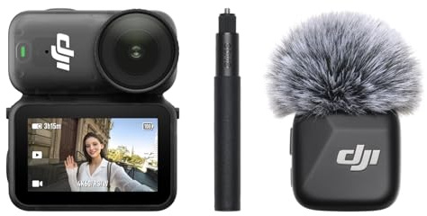 DJI Osmo Nano Bundle Vlog (128 Go), caméra 4K à Porter, Micro Mini TX Noir | Avec DJI Mic Mini TX noir | 4K/60 ips et FOV large 143° | Enregistrement POV mains libres | Design magnétique à porter