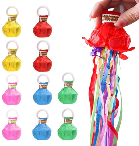 SoeUyd 10 pièces Bombe Serpentin, Serpentins à Lancer, Banderoles de Fête pour les Anniversaires, les Mariages, Noël, les Carnavals et les Célébrations du Nouvel An