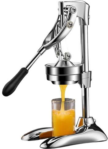 Manuell juicepress handpress 304 rostfritt stål fruktpress effektiv juicepress med halkfritt handtag för apelsiner, druvor, citroner, bär, Heimdekorationen