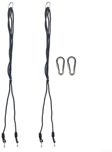 ZWEquipint Verstellbares Schaukel-Verlängerungsseil 110-180 cm mit 2 Kletterschnallen und Haken, 10 mm dickes PE-Seil für Outdoor-Garten-Veranda-Schaukeln, 150 kg Tragkraft