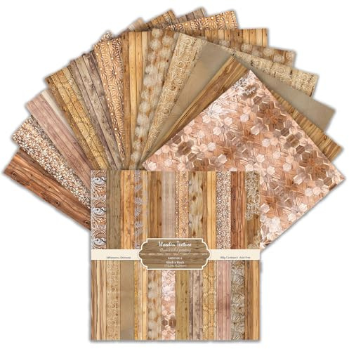 Oriental riverkit 24 Blatt Doppelseitiges Scrapbook Papier, Braun/Gelb | 15,2 x 15,2 cm, Muster Papier, Bastelpapier Muster, Dekorpapier, Papier mit Muster für DIY Fotoalbum und Scrapbook Dekoration