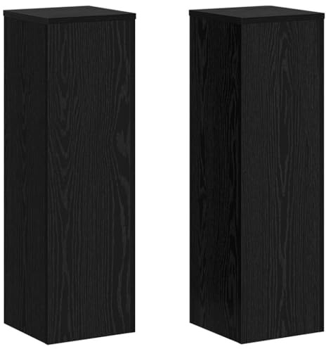 Generico Supporto per Piante 2 PCS Rovere Nero 25 x 25 x 80 cm