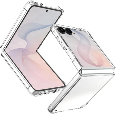 Aiziki mobiltelefonfodral för Samsung Galaxy Z Flip 8 fodral med kameraskydd, stötsäkert gulningsbeständigt smalt skyddande fodral mjukt TPU hårt PC-fodral för Samsung Galaxy Z Flip 8 5G transparent