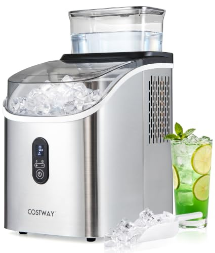 COSTWAY Macchina Ghiaccio, 15 kg/24 H, Ice Maker da Tavolo (Argento)