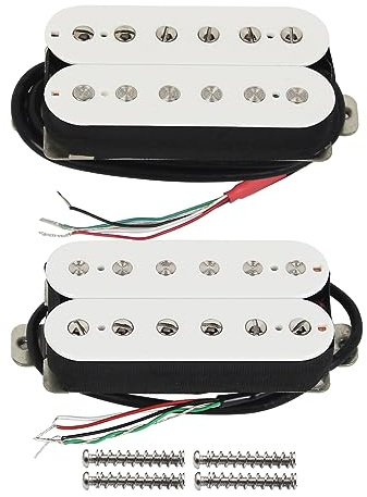 FLEOR Hohe Ausgabe Alnik 5 Gitarren-Tonabnehmer Double Coil Humbucker Tonabnehmer Hals und Brücke Set weiß