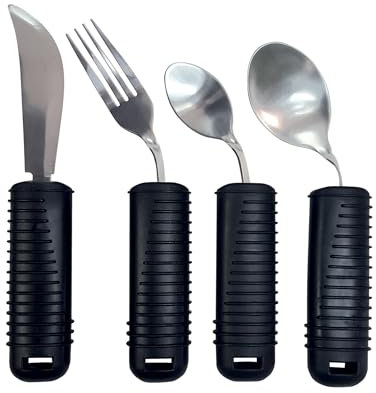 GIMA - Set composto da 4 posate modellabili in acciaio inox (coltello, forchetta, cucchiaio e cucchiaino), 28921