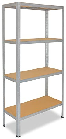 shelfplaza Home 200x70x23cm Schwerlastregal verzinkt mit 4 Böden x 175kg | Kellerregal · Lagerregal · Metallregal · Regale für Kellerraum · Steckregal · Abstellraum Regal
