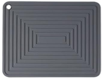 tooloflife 2 salvamanteles de silicona para ollas, alfombrilla de secado impermeable para aislamiento térmico, antideslizante, soporte para cucharas, almohadilla de vajilla, posavasos, color gris