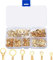 QOOSIKICC 160 Pcs Copper Ring Terminals, M3/M4/M5/M6/M8/M10 Brass Wire Connectors, Open Barrel Wire Cable Lugs Crimp Kit, Brass Copper Ring Crimp Cable Electrical Terminals Kit
