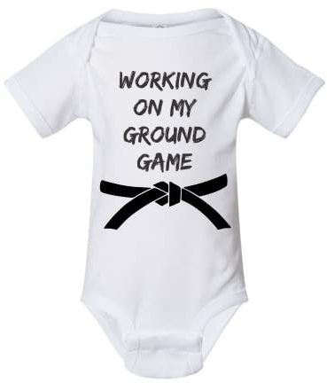Freedomtees 'Working On My Ground Game' Game Baby Bodysuit Shirt - Jiu Jitsu Bodysuit