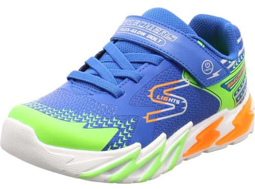 Skechers träningsskor för pojkar, Royal Synthetic/Textil/Lime, Orange, och, 11 UK, Royal Synthetic Textile lime orange och, 28 EU