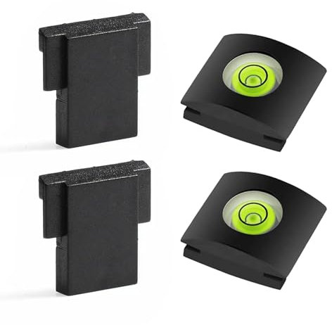 Hot Shoe Cover Set,2 with Built in Bubble Levels and 2 Standard Covers,Compatible with Canon DSLR Mirrorless Cameras EOS R5C R5 R6 RP R, 7D Mark II, 5D Mark IV III, 1D Mark IV, M50, M5