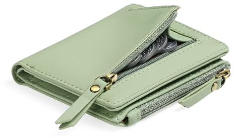 GOIACII Geldbeutel Damen Klein und im Kurzformat mit RFID Blockierung, Portemonnaie Damen Leder Münzfach Brieftasche, Mini Kurzer Geldbörse für Frauen