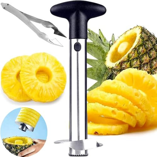Ananasschneider, Ananas Schäler, Granatapfel Entkerner, Verstärkter Edelstahl-Ananasschäler Mit Dickerer Klinge, Ananasschneider, Generisch, Ananas Schäler, Granatapfelpresse