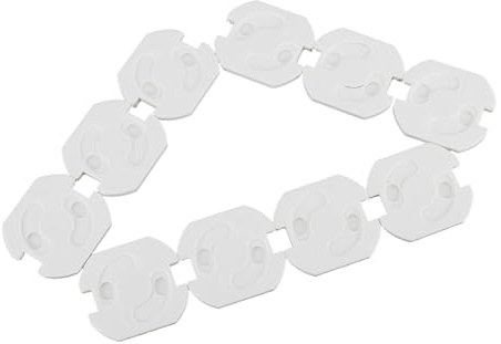 Kindersicherungen für Steckdosen, ABS, Weiß, Eu Standard | Schutz vor Stromschlägen, für Europäische Steckdosen, 10 Stück Pack, Praktische Abdeckung, Weiß