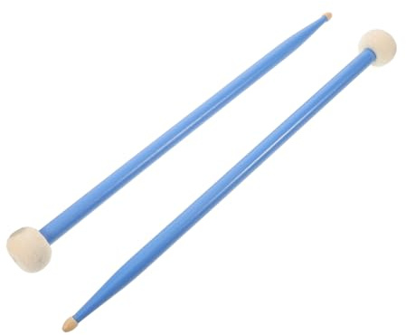 YARNOW Baguettes De Batterie Érable à Double Tête Avec Peaux Feutre Accessoires De Percussion Pour Caisse Claire Et Timbales