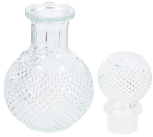 CHICAMPERA 250ml Glass Brandy Bottle Dispenser with Stopper, Decorative Whiskey Decanter Suitable for Home Bar and Bartender Use, Earth Globe Design