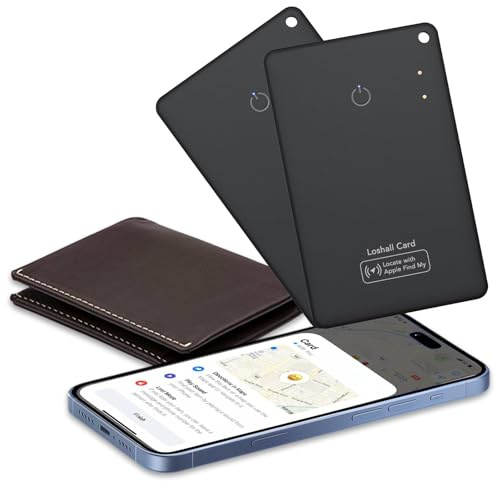 2 Pack Air Smart Tag Wallet Tracker Card Ultradelgado 1.6mm, Recargable Bluetooth Localizador Card Compatible con App Buscar Apple (Sólo iOS), Impermeabile Rastreador Buscador para Portafogli/Llaves