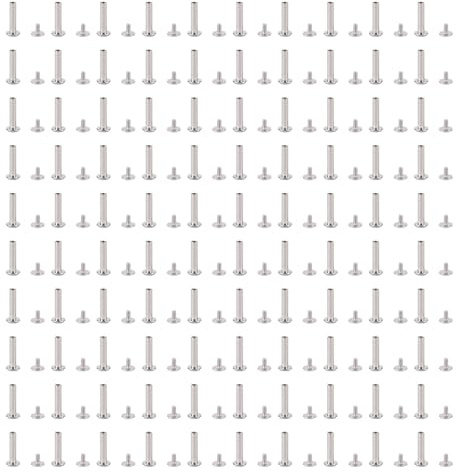 100 Sets Remaches Acero Inoxidable M2, Cabeza Redonda y Plana, Tuerca Hexagonal Multifuncional - Instalación Rápida, Alta Durabilidad, Uso en Vallas y Reparaciones (3 * 13 * 6mm)