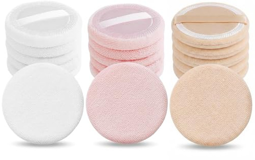 SWYZOR Borla Maquillaje, Juego de 15 Esponja Maquillaje, Esponjas de Maquillajes Reutilizables, para Polvos Sueltos, Discos, Fijador de Base y Aplicador de Rubor