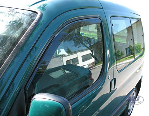 J&J AUTOMOTIVE Heko Déflecteurs d'air et de Vent pour Citroen Berlingo 2-P. Berline 1997-2002, Lot de 2pcs, Teintés, Avant et Arrière, Aérodynamique