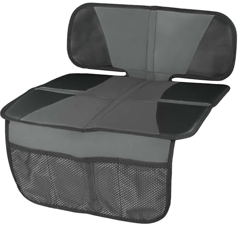 Walser Kindersitzunterlage, Auto-Sitzschoner Kindersitz, PKW-Sitzauflage rutschfest, Tidy Fred Kindersitz-Unterlage ISOFIX-kompatibel grau/schwarz