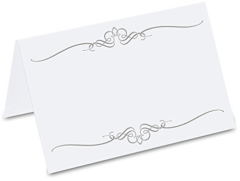 PRICARO Tischkarten Ornament, silber, 50 Stück