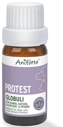 AniForte Protest Globuli für Hunde, Katzen, Haustiere - Bachblüten zur Beruhigung, Natürliches Mittel bei Fauchen, Kratzen, Unsauberkeit und Unmut