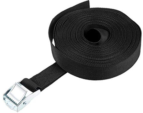 sourcing map Tie Down Strap Cam Buckle Lashing Strap 1 x 23Ft 176lb 80Kg Load Polypropylene for Moving Securing Cargo, Black