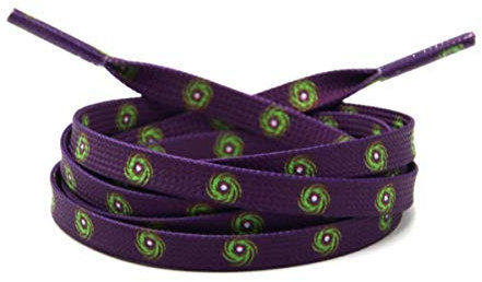 TikTako 7mm Lila Shoelaces Mit Drucke Grün Hurricane für Sneaker Sport Schnürsenkel Bekleidung Accessoires, 731 Hurricane, 100cm