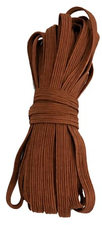 Trimming Shop 5mm (1/5 Inch) Flat Elastic Band - Adjustable, Stretch Elastic Cord for DIY Sewing, Art & Crafts Projects, Repair Clothing, Wig Making, Brown, 5 Metres