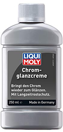 Crema cromata lucida per la pulizia e la cura di parti metalliche cromate e decorative, effetto lucido e protezione antiruggine a lunga durata, 250 ml
