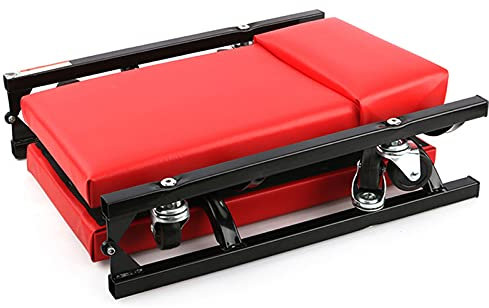 ARCH 36inch Werkstatthocker, Kunststoffkrescher Mit Lederschwammkissen, Robuster Universalläufer Und Weiche Leder-Kopfstütze, Ergonomisches Deck Für 4S-Shop- Und Familienpflege