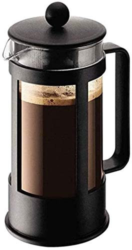 NCRD French Press Coffee & tè Maker 34oz, Borosilicato Addensato Pressa per caffè in Vetro con schermi filtranti, 100% BPA Gratuito, 1 litro, (8 Tazza), Nero