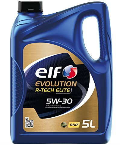 ELF Evolution R-Tech Elite 5W30 Engine Oil - ACEA C2/C3, API SP - Approved by MB-226.52, RENAULT, RENAULT RN17 - Low SAPS Fuel Economy Formula Synthetic High Performance Motor Oil - 5L