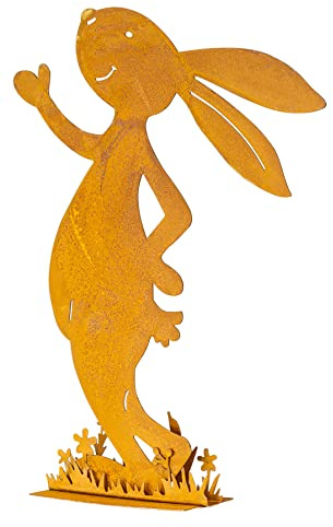 levandeo Hase H24cm Rost Metall Aufsteller Tischdeko Osterhase Figur Metalldeko Rostdeko Edelrost Frühling Ostern Tischdeko